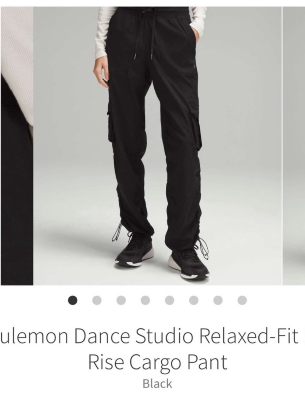 Lululemon Dance Studio Relaxed Fit Mid Rise Cargo Pants Black Sz XS